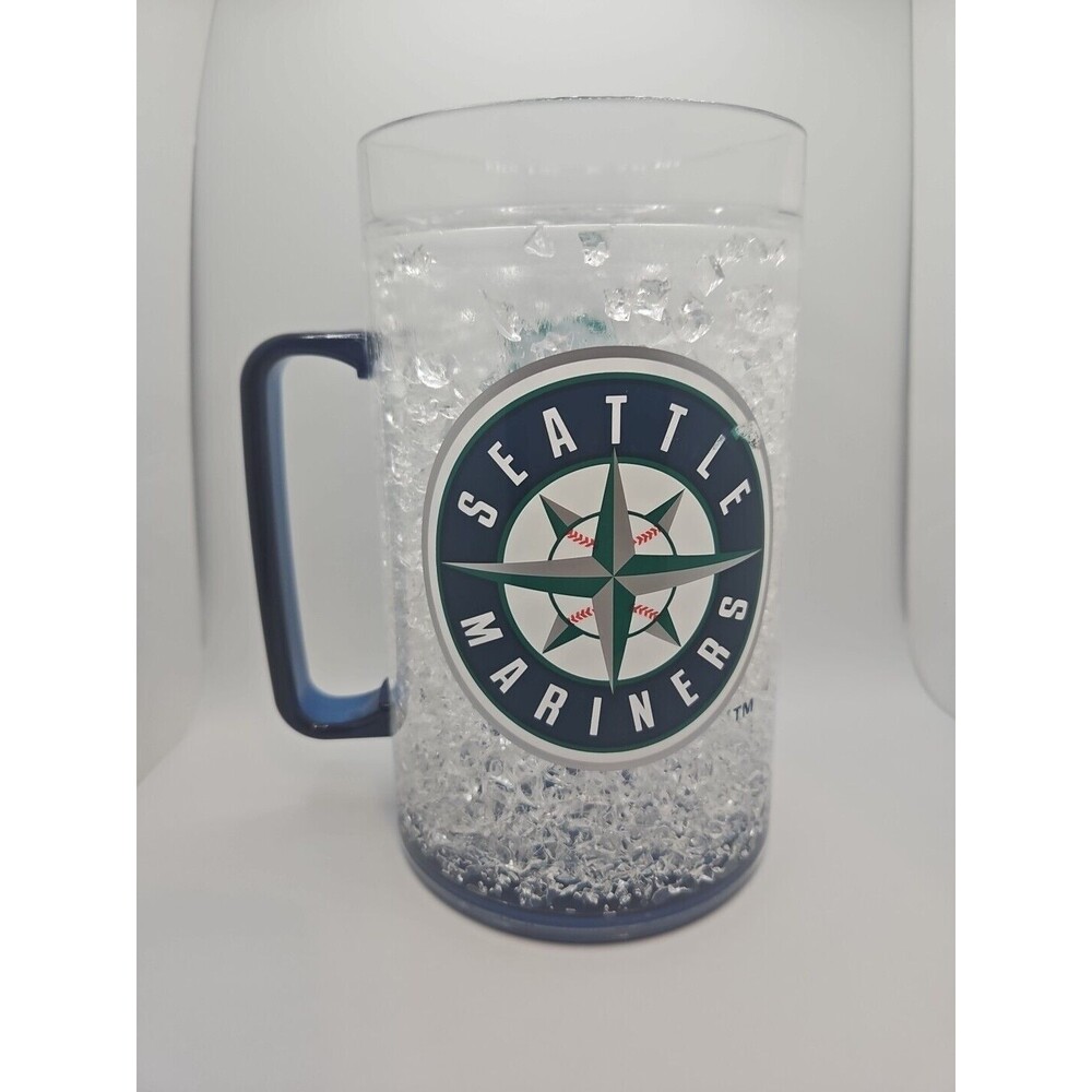 NEW Seattle Mariners Logo Freezer Mug Gel Lined Beer Mug Clear 7.5" Duck House